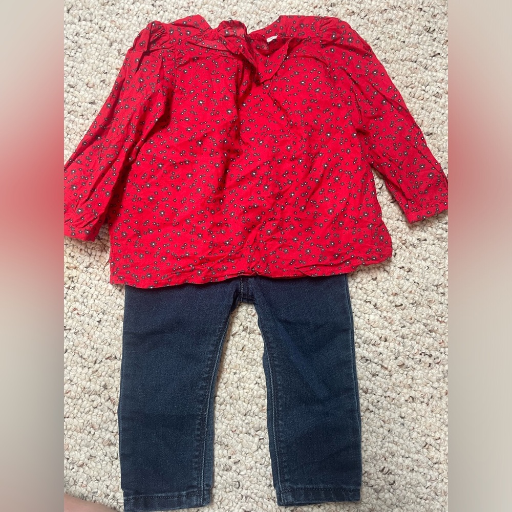 Baby B’Gosh Blouse and Jean Set
